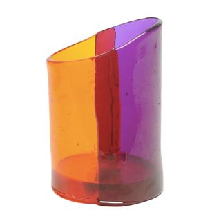 Cut Purple and Orange Vase
