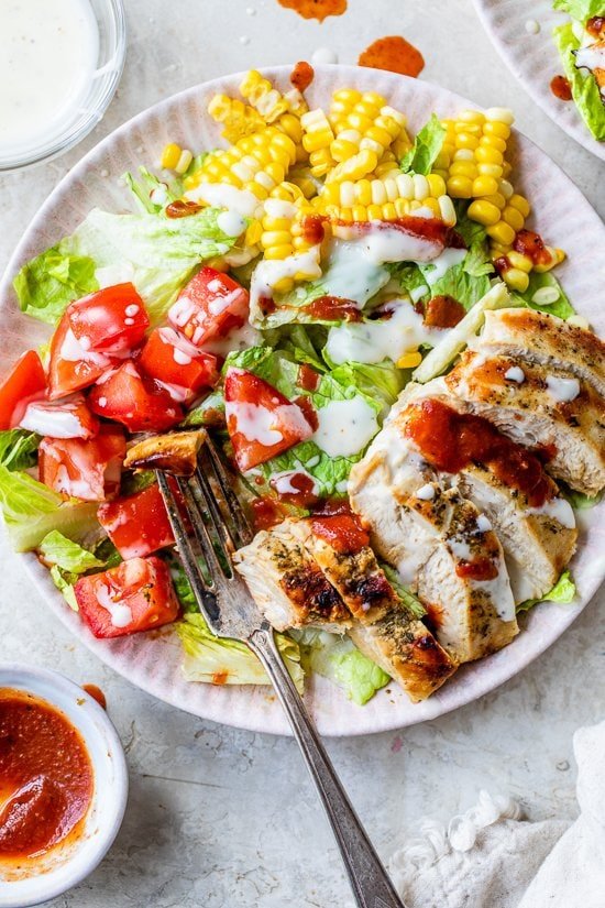 BBQ Chicken Salad with Ranch Dressing