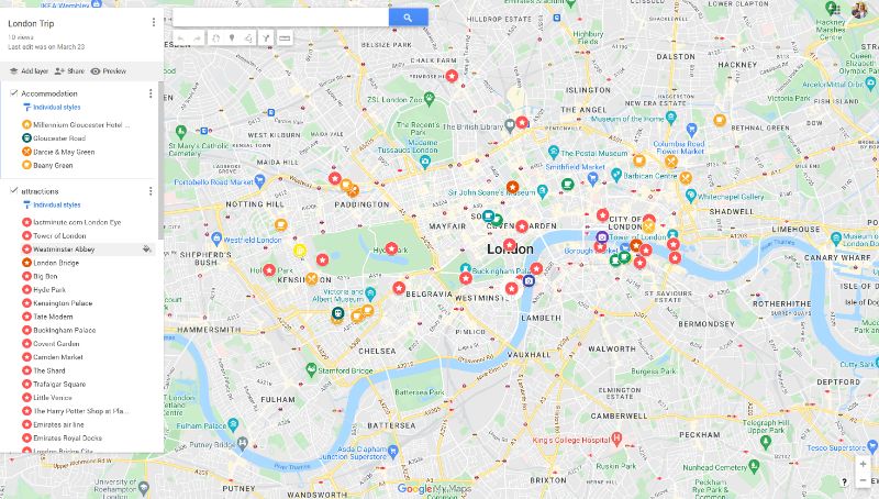getting around london map