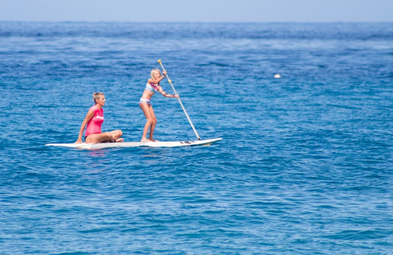 Stand up paddle boarding at Kaanapali Beach, Maui