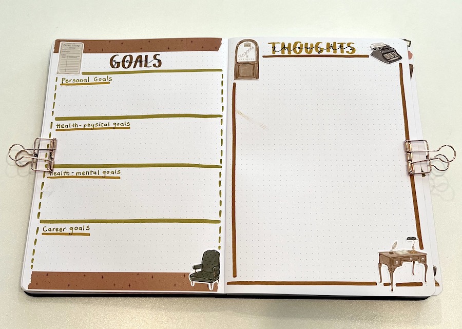 bullet journal goal tracker