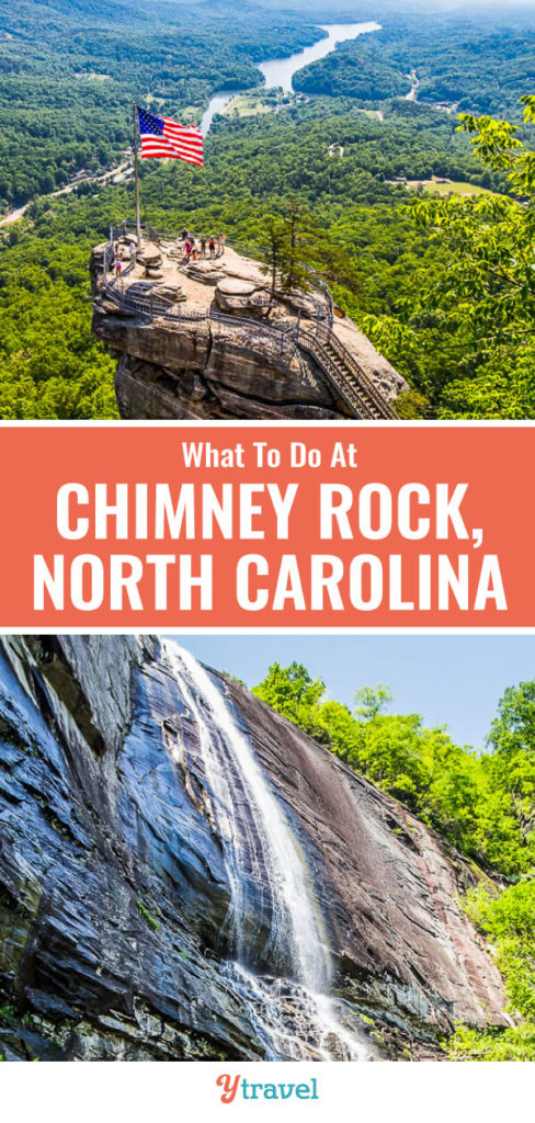 One of the popular places to visit in North Carolina is Chimney Rock State Park. At the top you get incredible views of The Blue Ridge Mountains and Lake Lure. See blog post for all the details on visiting Chimney Rock NC.