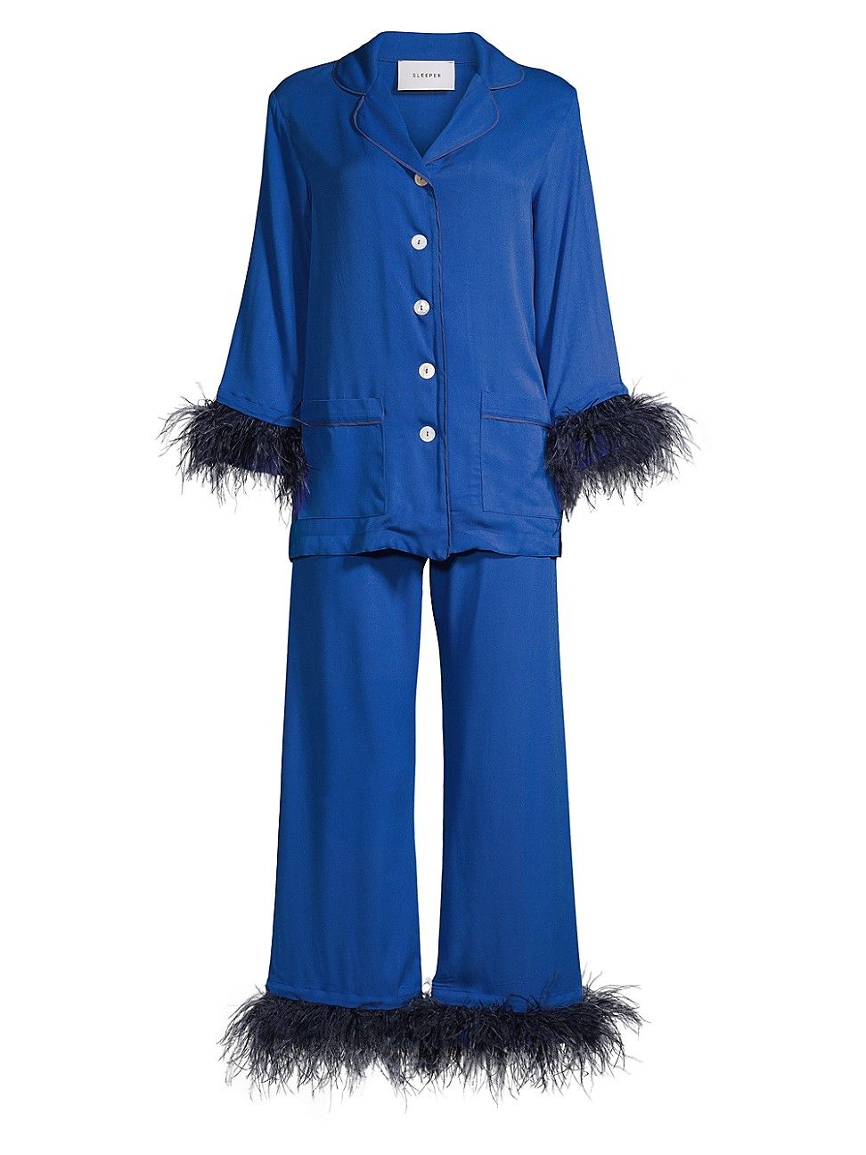 Party Feather-Embellished Pajama Set 