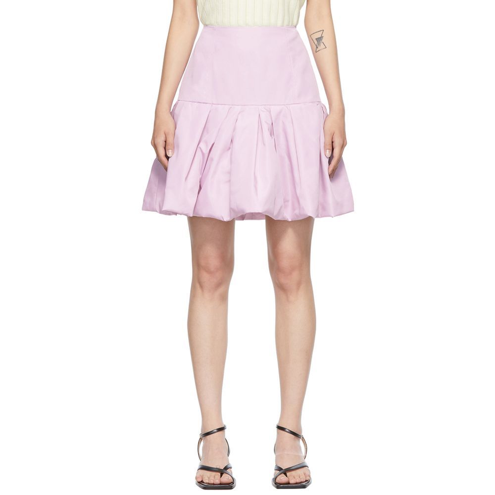 Pink Taffeta Bubble Hem Miniskirt