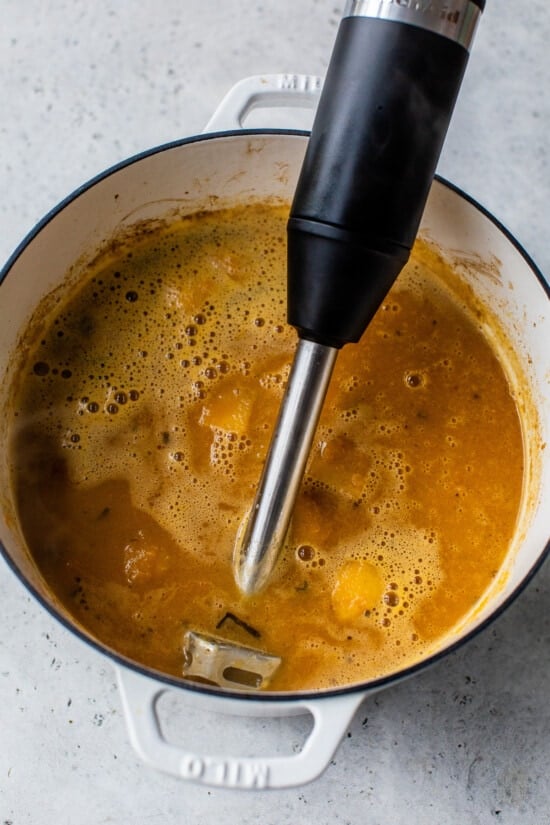 soup with immersion blender