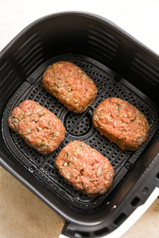 form meat into loaves and place in air fryer basket